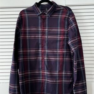 Men's Lululemon Plaid Shirt - Navy and Burgundy